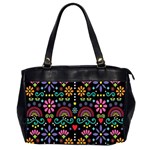 Mexican Folk Art Seamless Pattern Oversize Office Handbag (2 Sides)