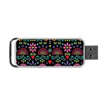 Mexican Folk Art Seamless Pattern Portable USB Flash (One Side)