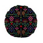 Mexican Folk Art Seamless Pattern Standard 15  Premium Round Cushions