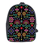 Mexican Folk Art Seamless Pattern School Bag (XL)