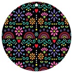 Mexican Folk Art Seamless Pattern UV Print Acrylic Ornament Round