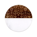 Mexican Folk Art Seamless Pattern Classic Marble Wood Coaster (Round) 