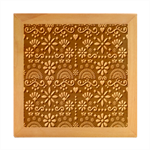 Mexican Folk Art Seamless Pattern Wood Photo Frame Cube