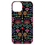Mexican Folk Art Seamless Pattern iPhone 14 Black UV Print Case