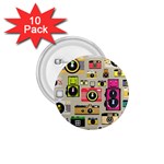 Retro Camera Pattern Graph 1.75  Buttons (10 pack)