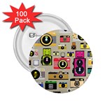 Retro Camera Pattern Graph 2.25  Buttons (100 pack) 