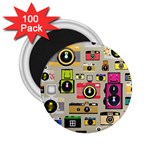 Retro Camera Pattern Graph 2.25  Magnets (100 pack) 