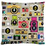 Retro Camera Pattern Graph Large Cushion Case (One Side)