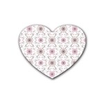Pattern Texture Design Decorative Rubber Heart Coaster (4 pack)