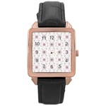 Pattern Texture Design Decorative Rose Gold Leather Watch 