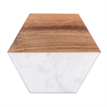 Pattern Texture Design Decorative Marble Wood Coaster (Hexagon) 