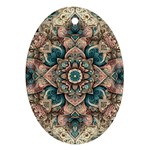 Floral Flora Flower Flowers Nature Pattern Oval Ornament (Two Sides)