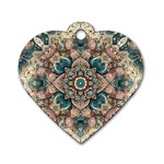 Floral Flora Flower Flowers Nature Pattern Dog Tag Heart (One Side)