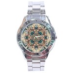 Floral Flora Flower Flowers Nature Pattern Stainless Steel Analogue Watch