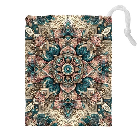 Floral Flora Flower Flowers Nature Pattern Drawstring Pouch (4XL) from ZippyPress Front