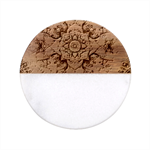 Floral Flora Flower Flowers Nature Pattern Classic Marble Wood Coaster (Round) 
