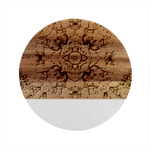 Floral Flora Flower Flowers Nature Pattern Marble Wood Coaster (Round)