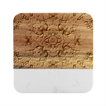 Floral Flora Flower Flowers Nature Pattern Marble Wood Coaster (Square)