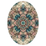 Floral Flora Flower Flowers Nature Pattern UV Print Acrylic Ornament Oval