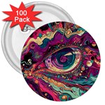 Human Eye Pattern 3  Buttons (100 pack) 
