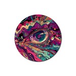 Human Eye Pattern Rubber Coaster (Round)