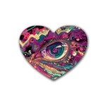 Human Eye Pattern Rubber Coaster (Heart)