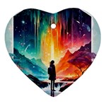 Starry Night Wanderlust: A Whimsical Adventure Ornament (Heart)