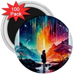 Starry Night Wanderlust: A Whimsical Adventure 3  Magnets (100 pack)