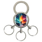 Starry Night Wanderlust: A Whimsical Adventure 3-Ring Key Chain