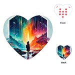 Starry Night Wanderlust: A Whimsical Adventure Playing Cards Single Design (Heart)