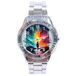 Starry Night Wanderlust: A Whimsical Adventure Stainless Steel Analogue Watch