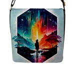 Starry Night Wanderlust: A Whimsical Adventure Flap Closure Messenger Bag (L)