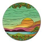 Painting Colors Box Green Round Mousepad