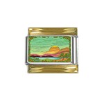 Painting Colors Box Green Gold Trim Italian Charm (9mm)