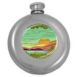 Painting Colors Box Green Round Hip Flask (5 oz)