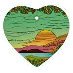Painting Colors Box Green Heart Ornament (Two Sides)