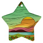 Painting Colors Box Green Star Ornament (Two Sides)