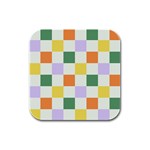 Board Pictures Chess Background Rubber Square Coaster (4 pack)