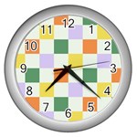 Board Pictures Chess Background Wall Clock (Silver)