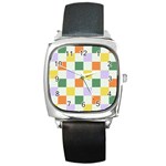Board Pictures Chess Background Square Metal Watch