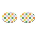 Board Pictures Chess Background Cufflinks (Oval)