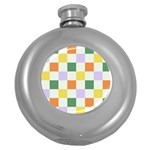 Board Pictures Chess Background Round Hip Flask (5 oz)