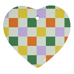 Board Pictures Chess Background Heart Ornament (Two Sides)