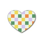 Board Pictures Chess Background Rubber Coaster (Heart)