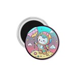 Boy Astronaut Cotton Candy Childhood Fantasy Tale Literature Planet Universe Kawaii Nature Cute Clou 1.75  Magnets