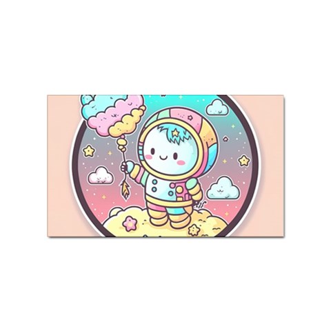 Boy Astronaut Cotton Candy Childhood Fantasy Tale Literature Planet Universe Kawaii Nature Cute Clou Sticker Rectangular (100 pack) from ZippyPress Front