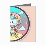 Boy Astronaut Cotton Candy Childhood Fantasy Tale Literature Planet Universe Kawaii Nature Cute Clou Mini Greeting Card
