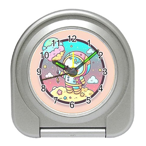 Boy Astronaut Cotton Candy Childhood Fantasy Tale Literature Planet Universe Kawaii Nature Cute Clou Travel Alarm Clock from ZippyPress Front