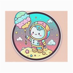 Boy Astronaut Cotton Candy Childhood Fantasy Tale Literature Planet Universe Kawaii Nature Cute Clou Small Glasses Cloth (2 Sides) from ZippyPress Back