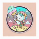 Boy Astronaut Cotton Candy Childhood Fantasy Tale Literature Planet Universe Kawaii Nature Cute Clou Medium Glasses Cloth (2 Sides)